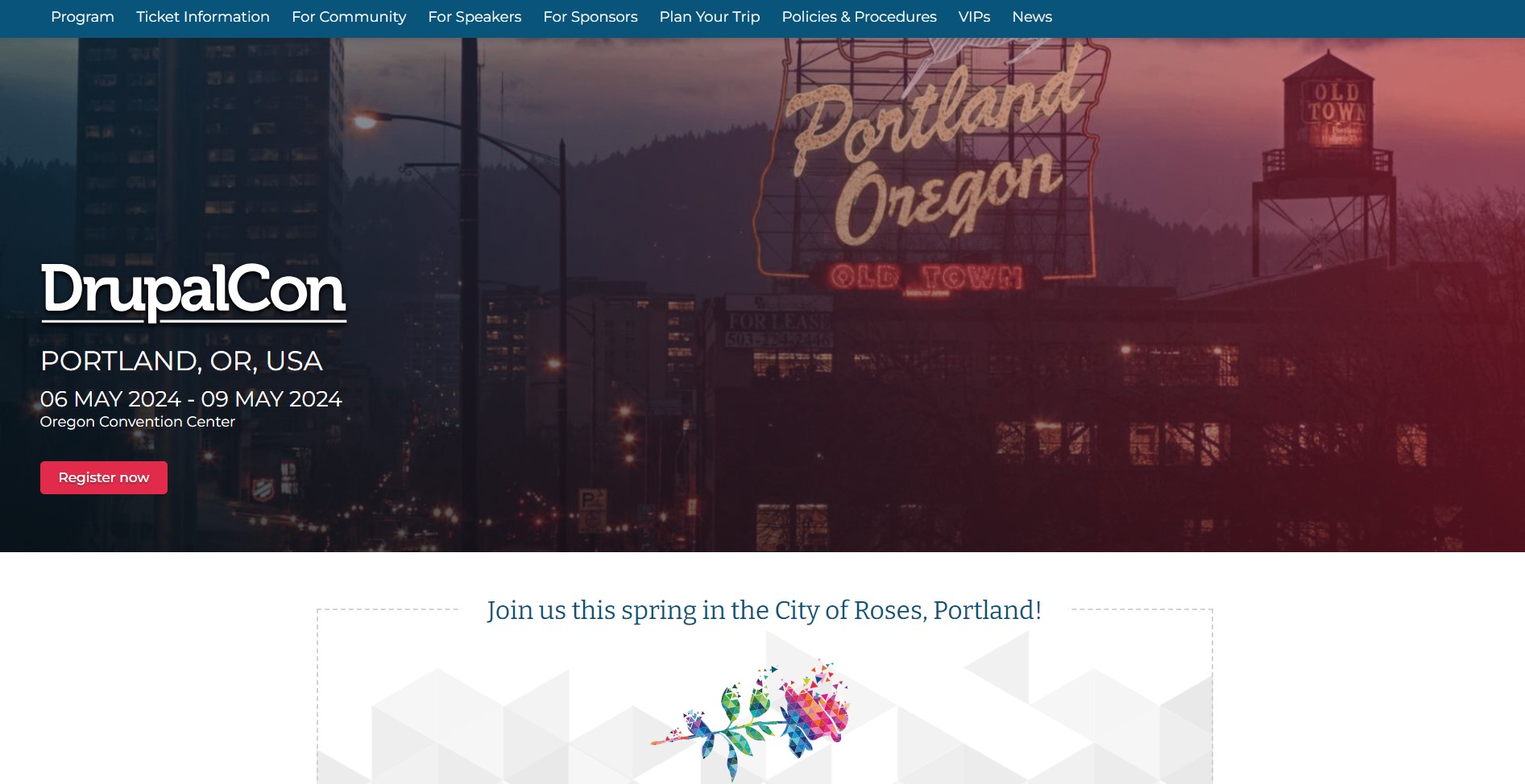 DrupalCon Portland 2024’s official page.