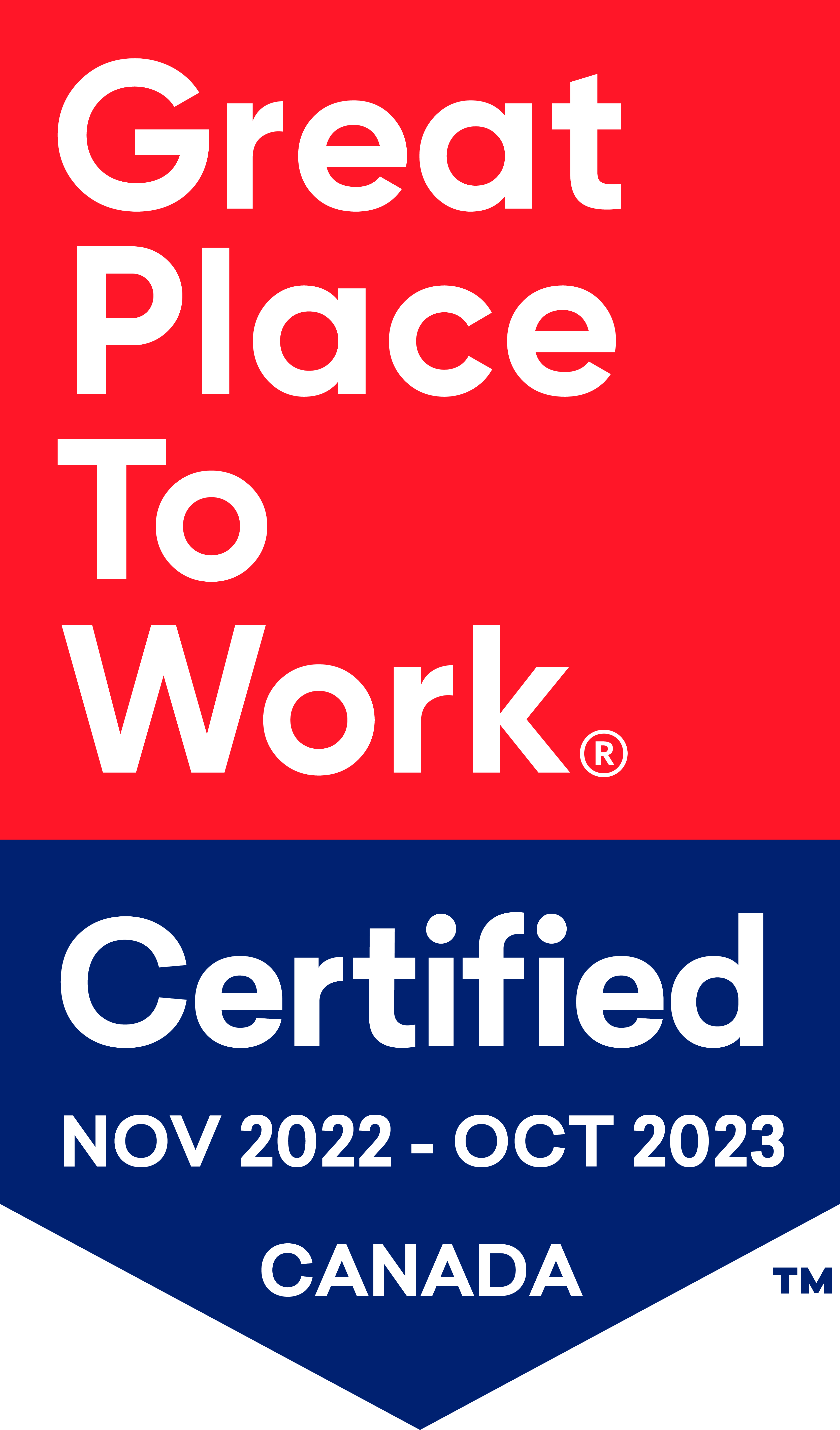 Great Place to Work Certification Badge November 2022
