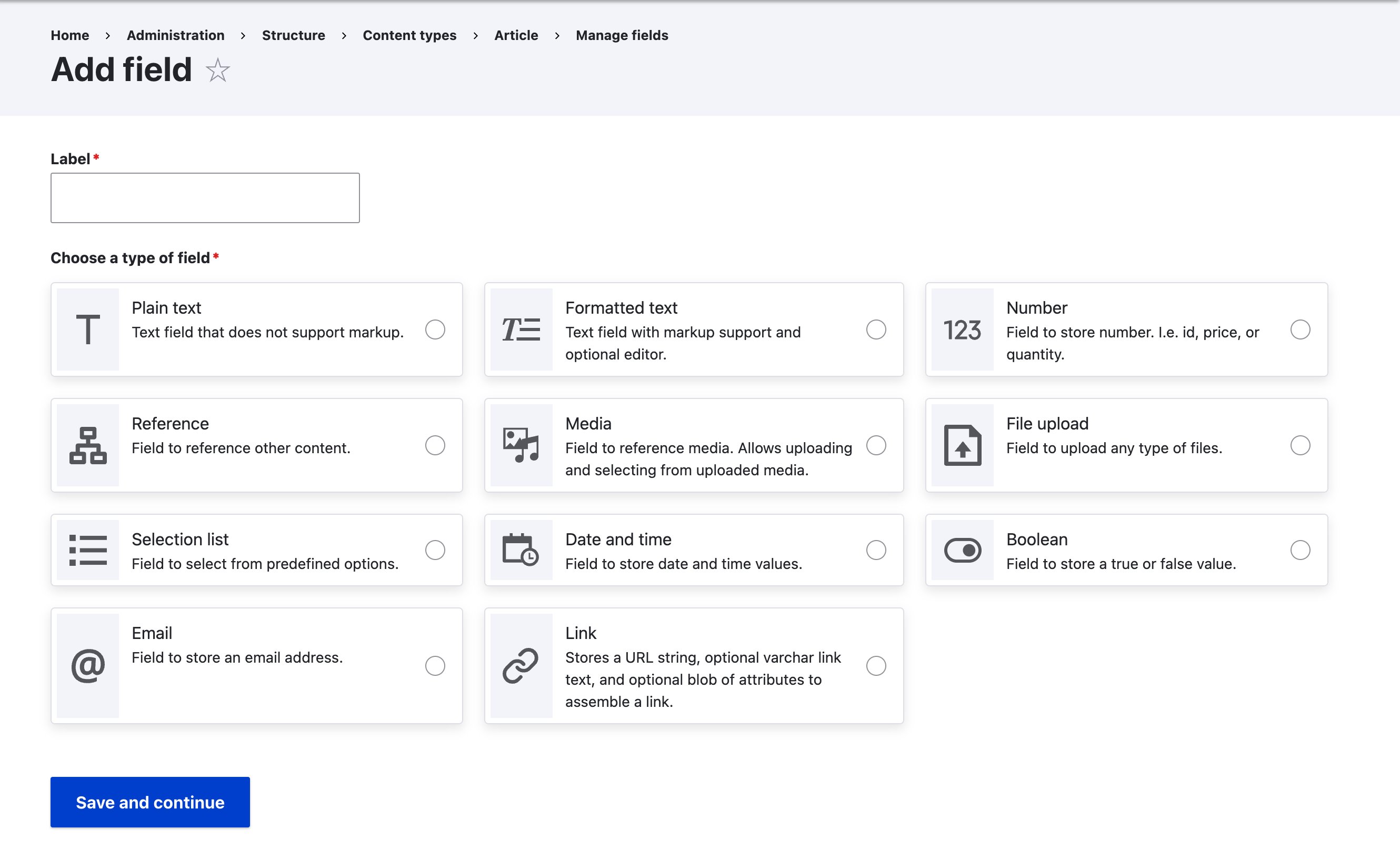 New field type selection planned for Drupal 10.2.