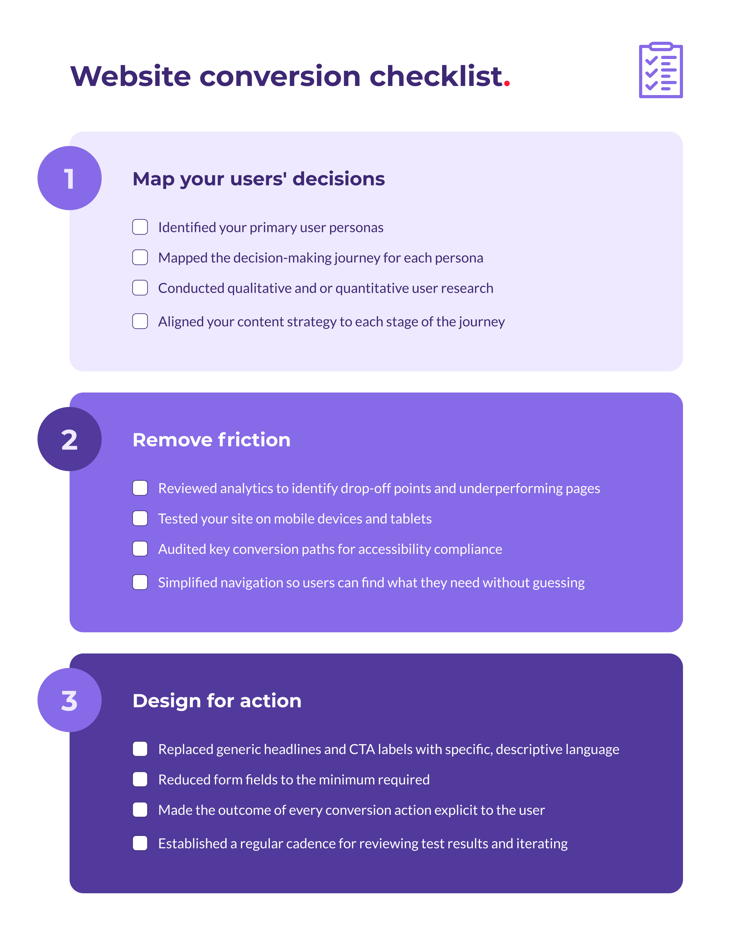 Your Website Conversion Checklist