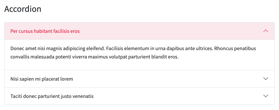 An accordion block template from the ImageX Blocks module in Drupal