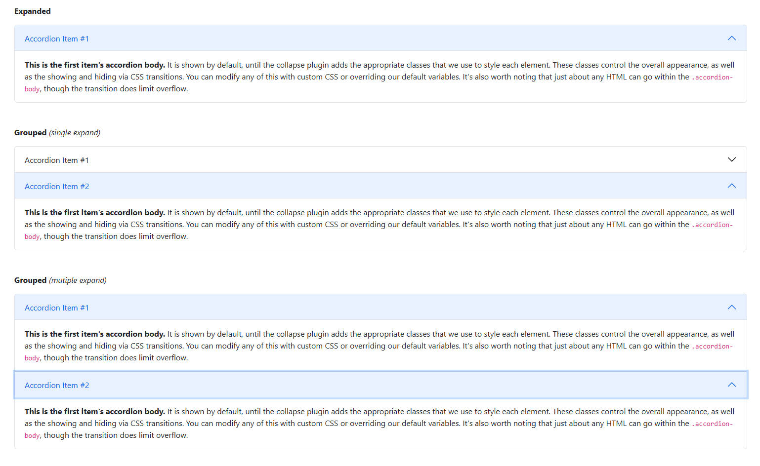 Accordion block templates from the Bootstrap UI Kit module in Drupal