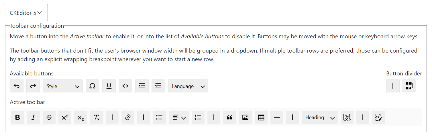 Adding buttons to the active toolbar of CKEditor 5.