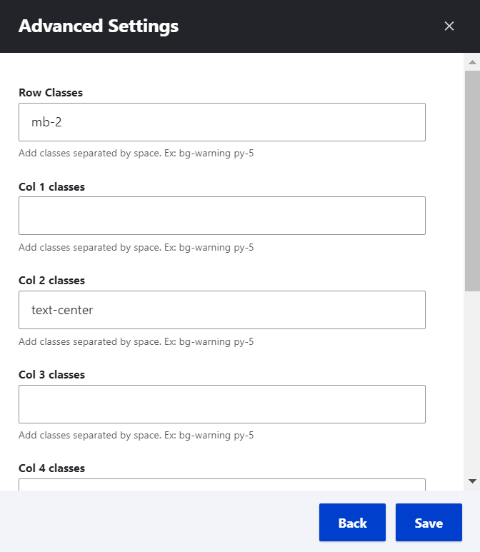 Adding classes to a grid.