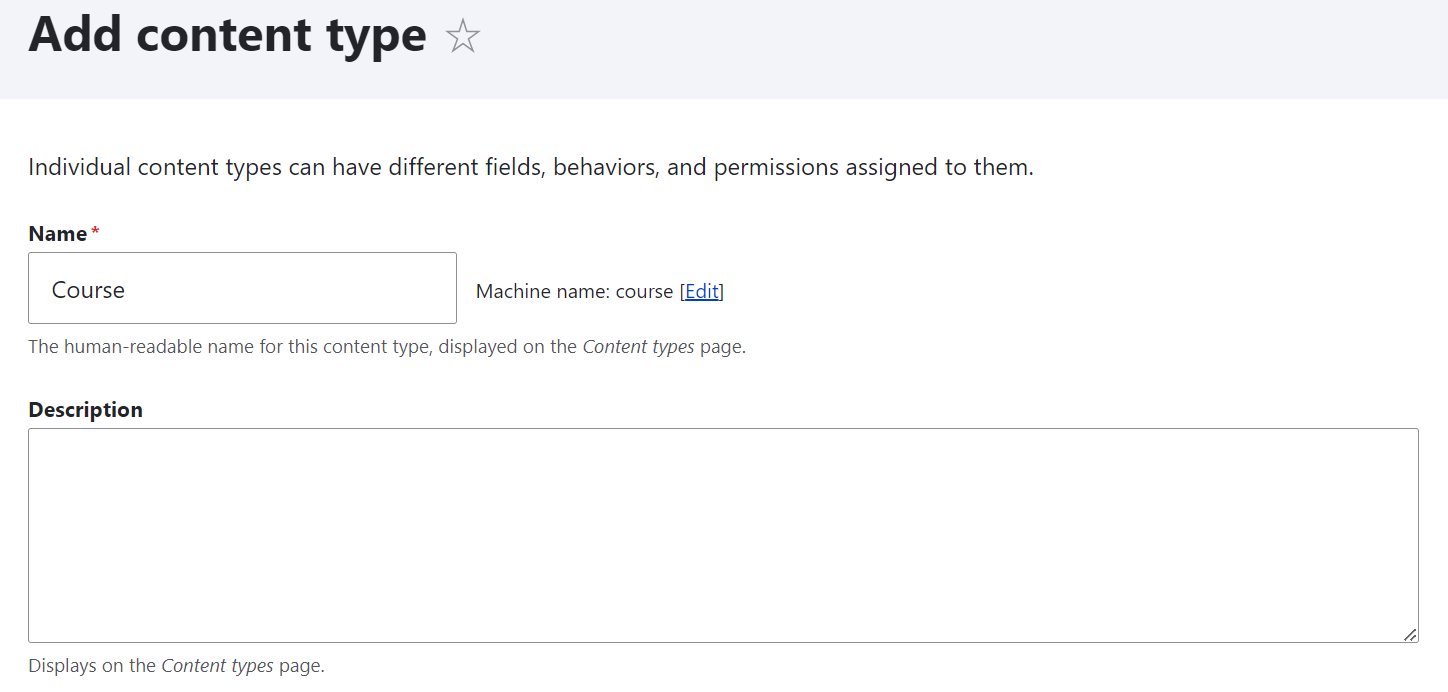 Adding a content type in Drupal
