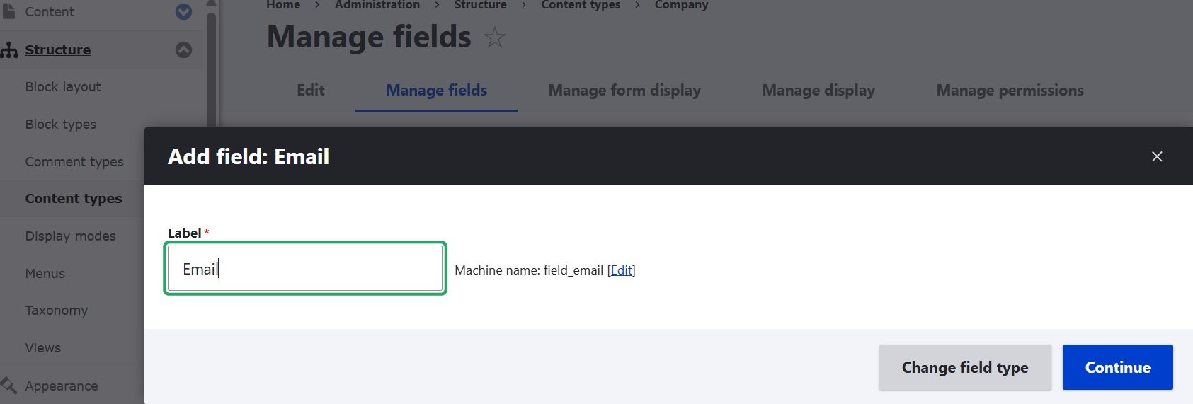 Adding an email field in Drupal