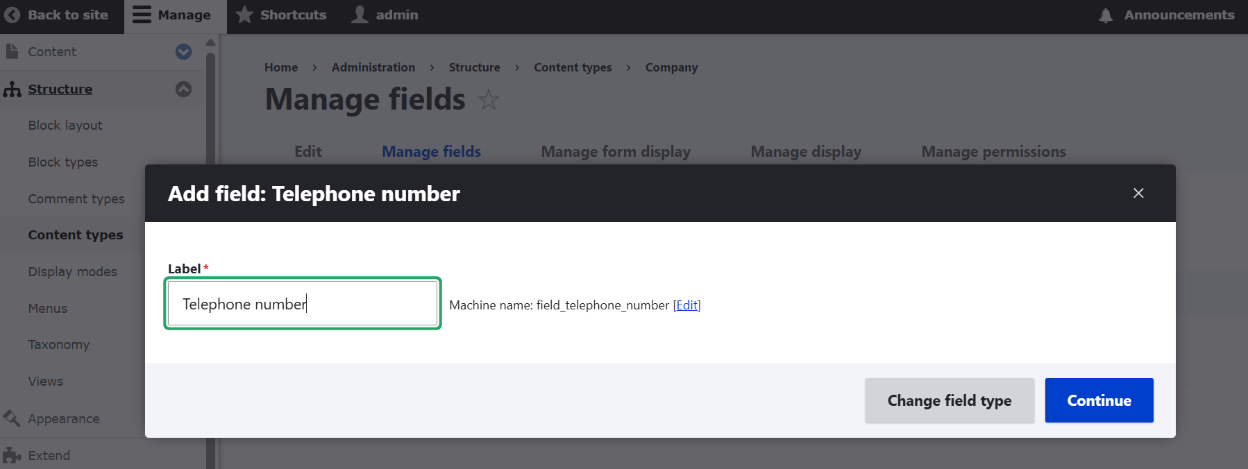 Adding a telephone number field in Drupal