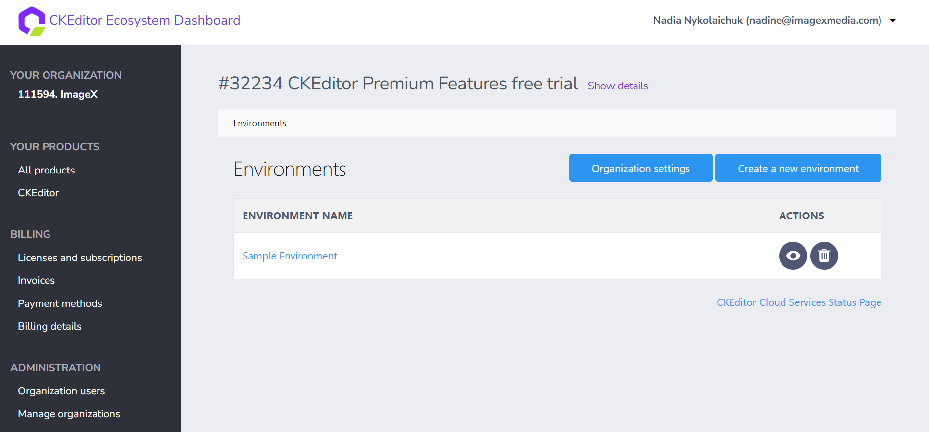 CKEditor 5’s sample environment for the premium features free trial.