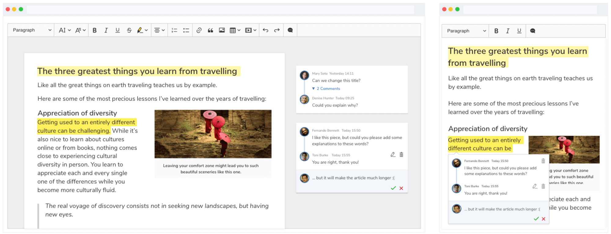 Collaboration in CKEditor 5: Comments.