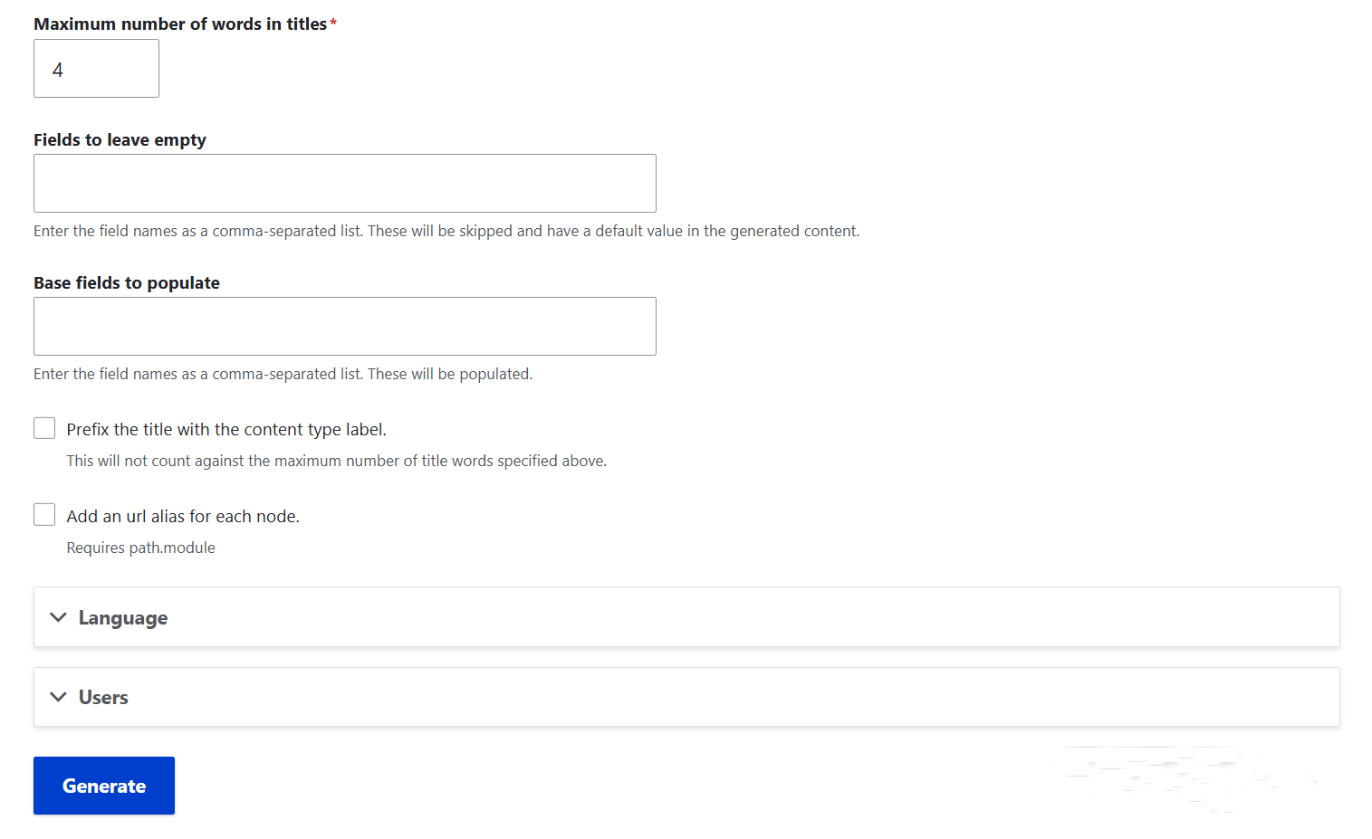 Configuring the details of dummy content generation by Drupal’s Devel, part 2