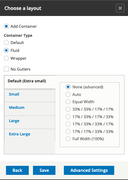 Configuring the Bootstrap Grid layout