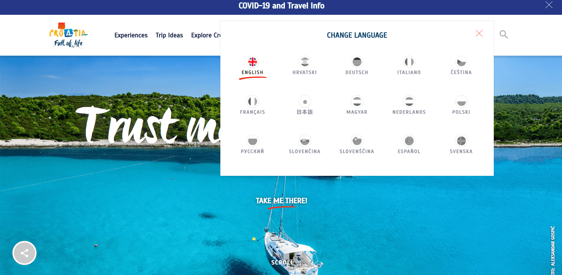 Multilingual Drupal website example: Croatia Tourism