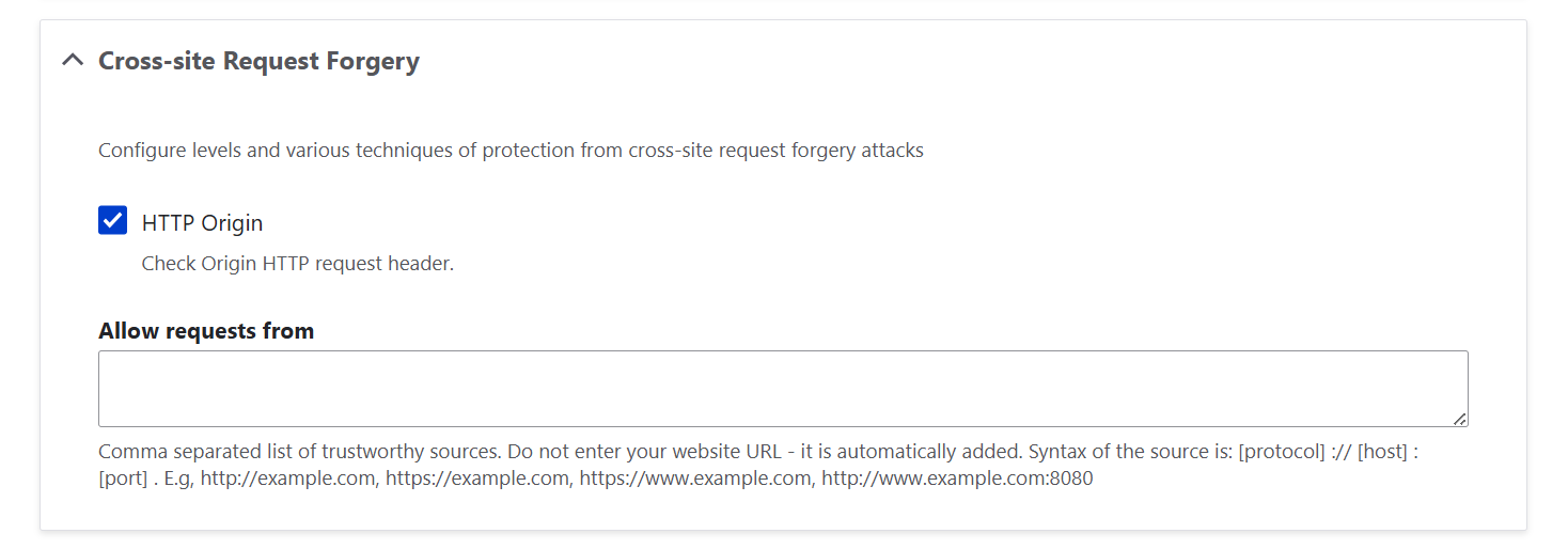 Cross-site request forgery protection settings in Drupal’s SecKit