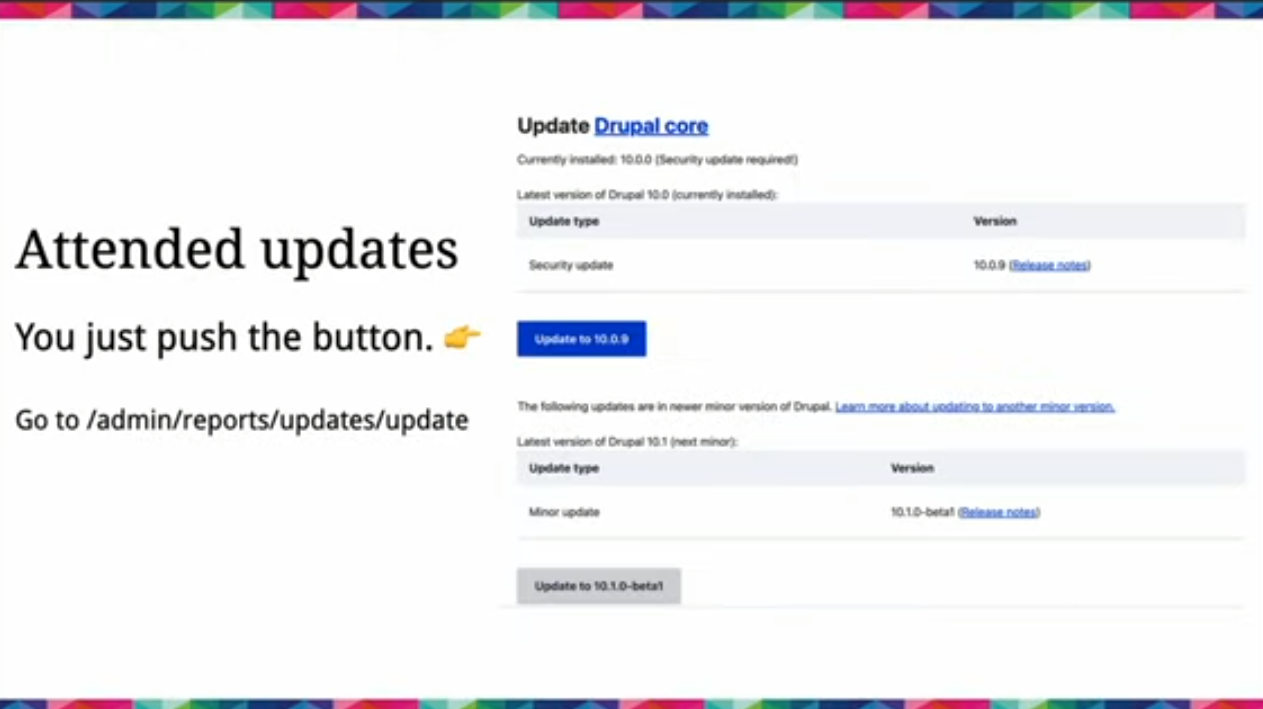 A demo of using Automatic Updates at DrupalCon Pittsburgh 2023