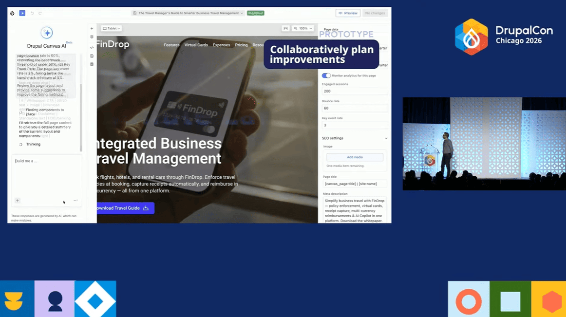 Drupal AI analyzes content performance based on CCC and suggests improvements