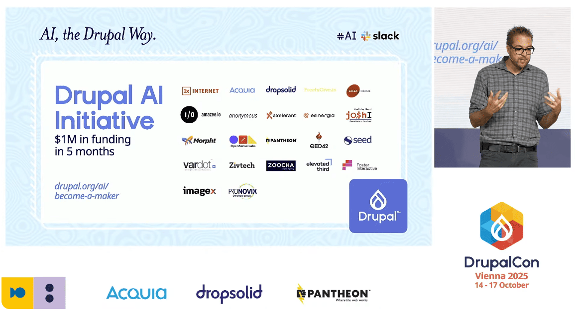 The Drupal AI Initiative has raised $1M in funding in 5 months
