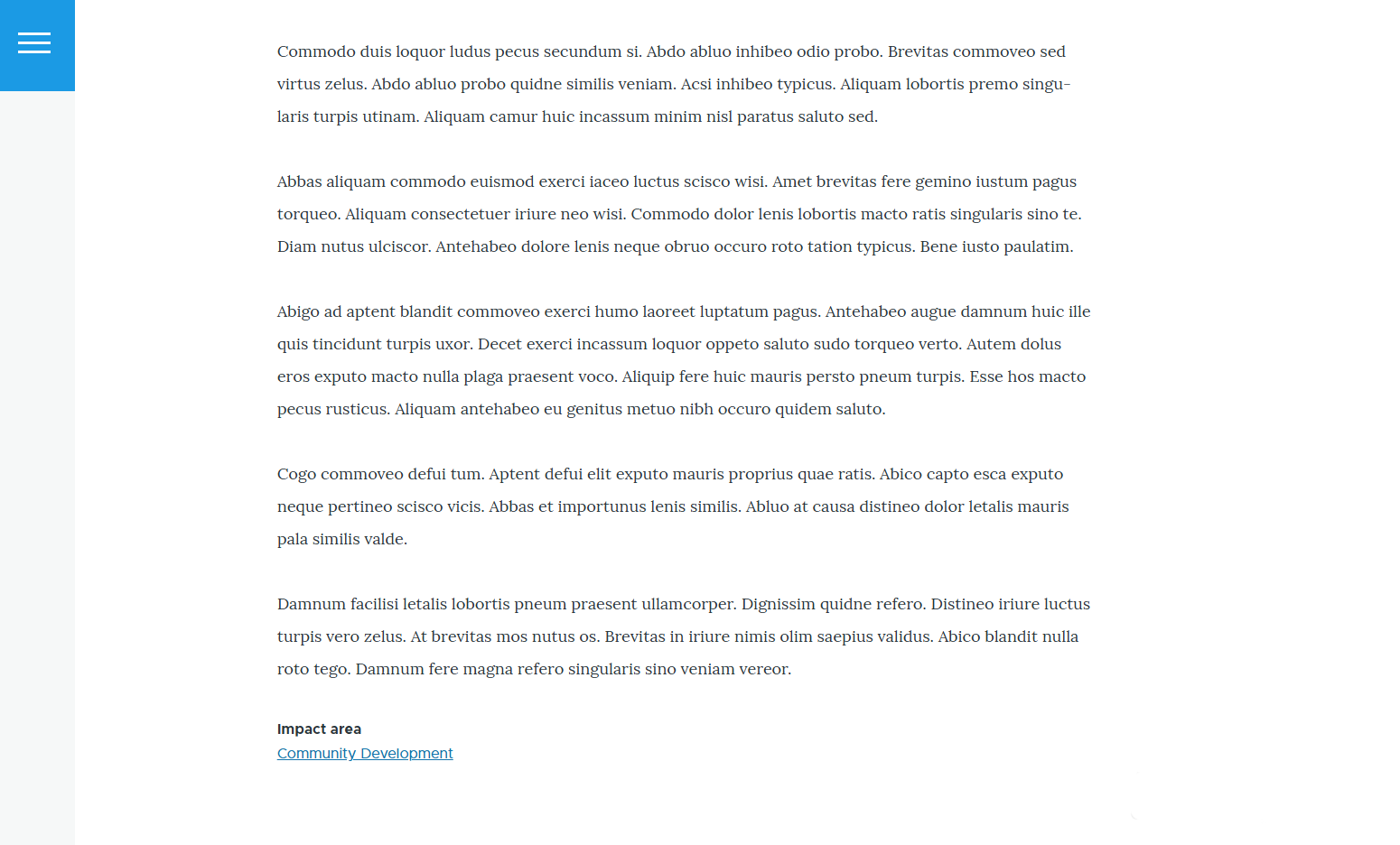 A dummy volunteer page generated by Devel in Drupal, part 2