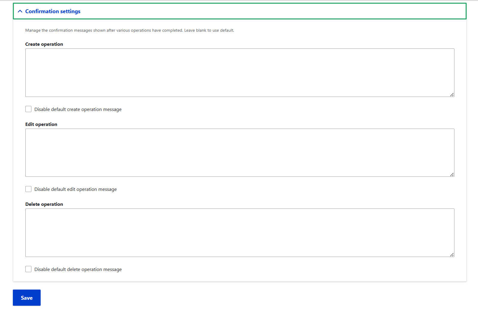 Entity Confirmation module: fields for custom Drupal content confirmation messages