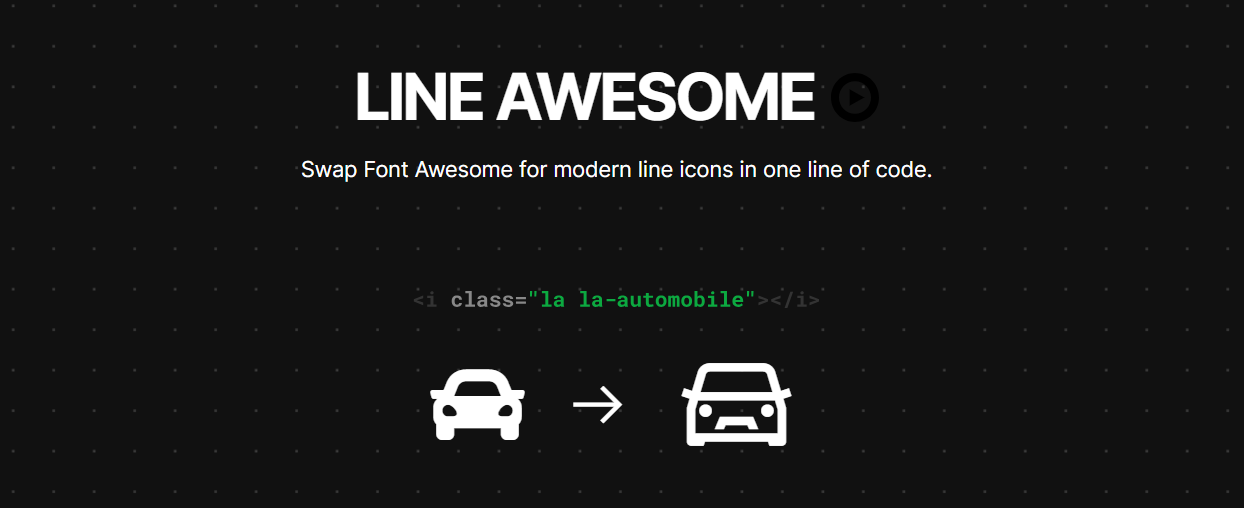 An example of a Font Awesome icon vs. a Line Awesome icon.