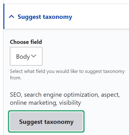 An example of AI-suggested taxonomy.