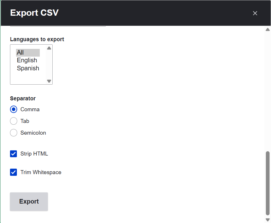 Exporting terms in CSV via the Taxonomy Manager module in Drupal, part 2
