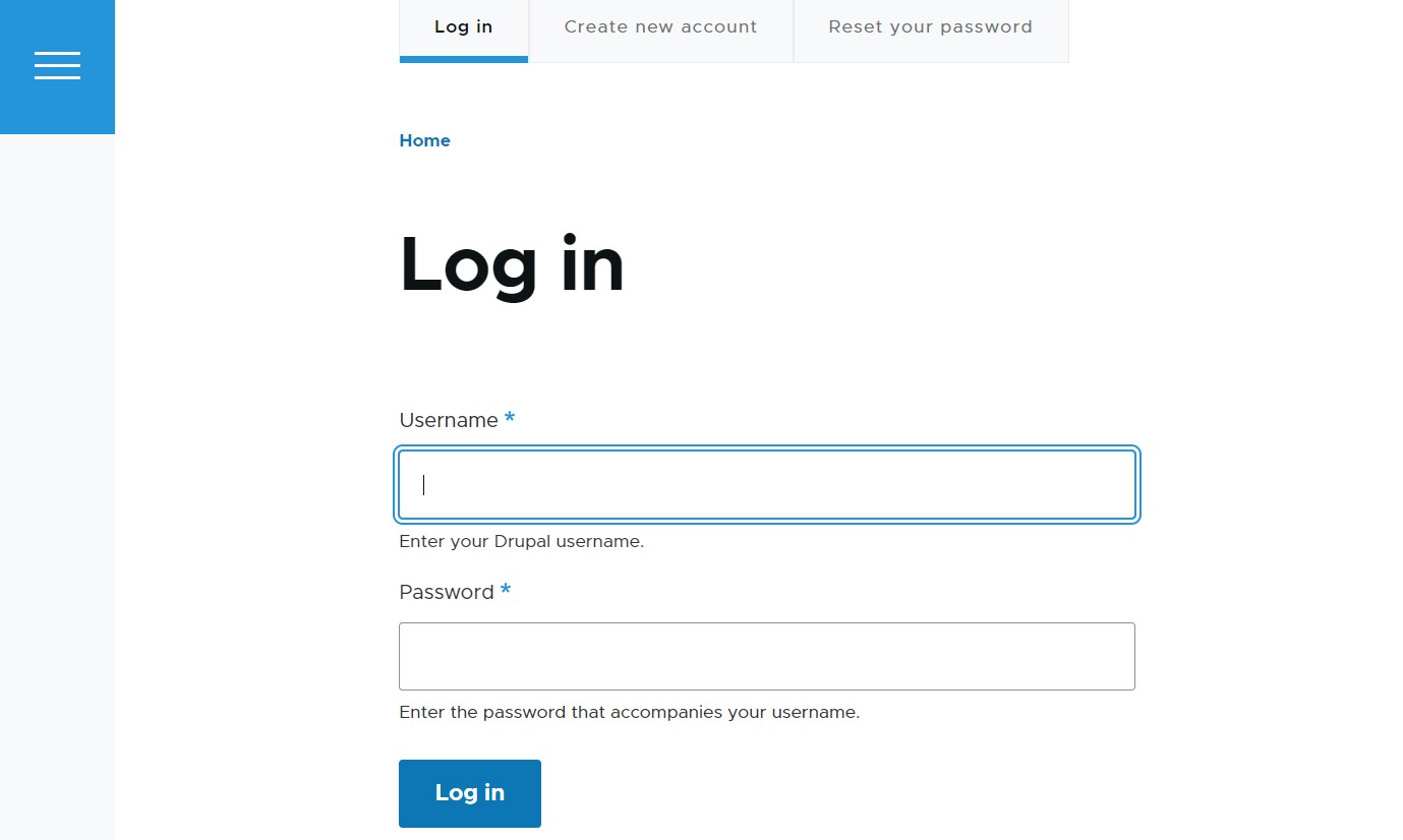 Focus style for the login form in the Drupal’s default frontend theme Olivero.