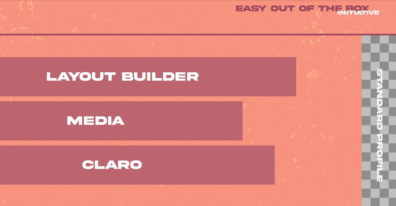 Layout builder, media, claro