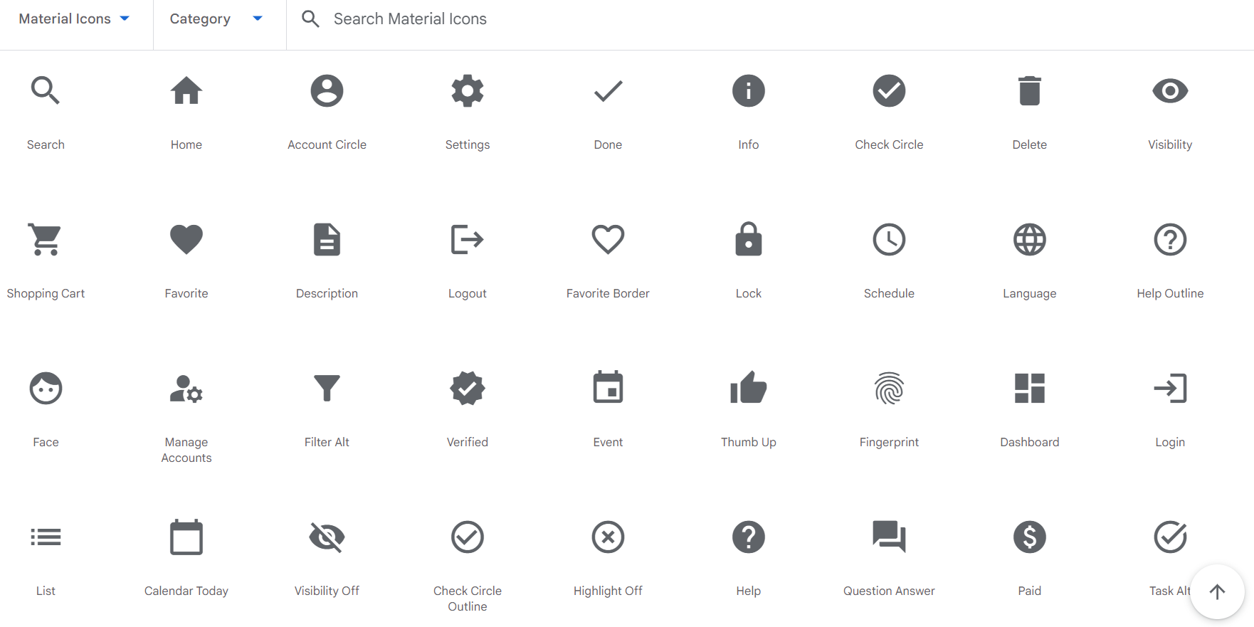 Material icons by Google.