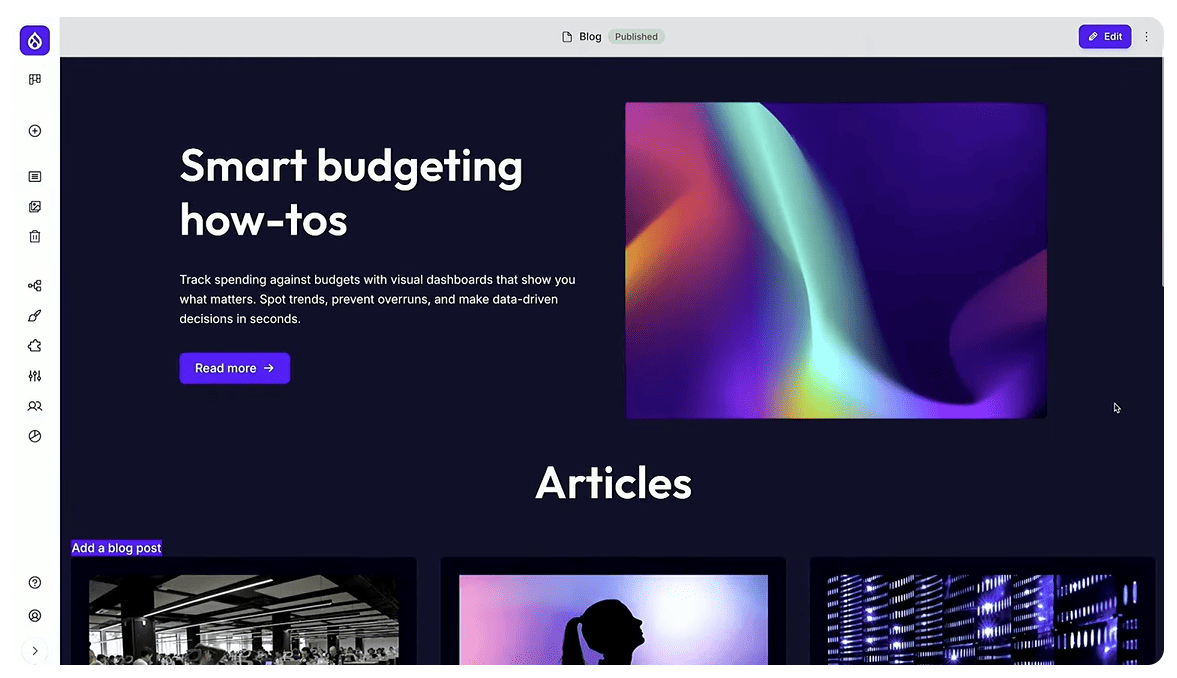 The new Byte template with the Mercury theme in Drupal