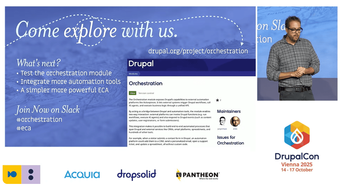 The new Orchestration module in Drupal