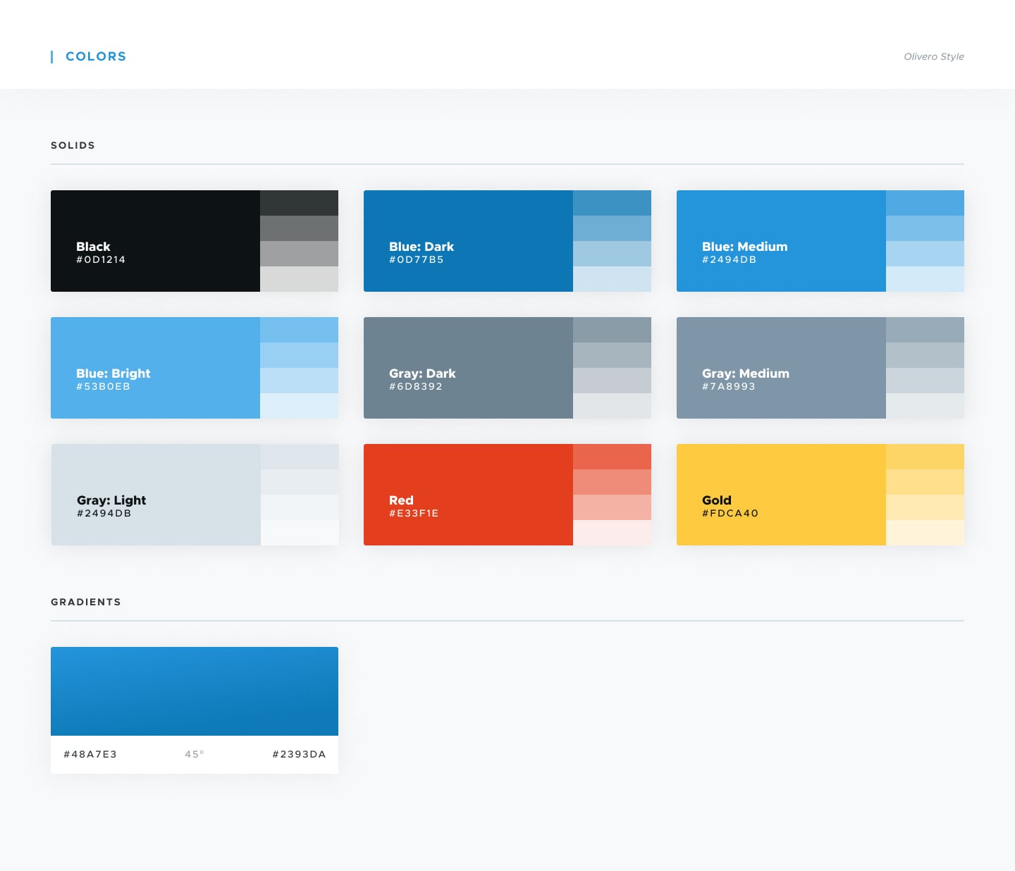 Olivero color palette