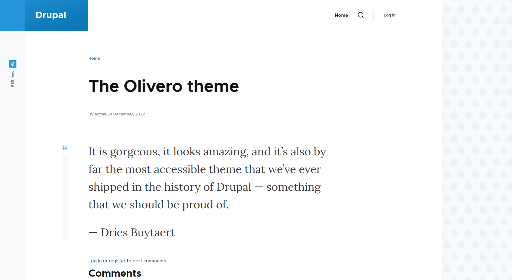 The Olivero theme