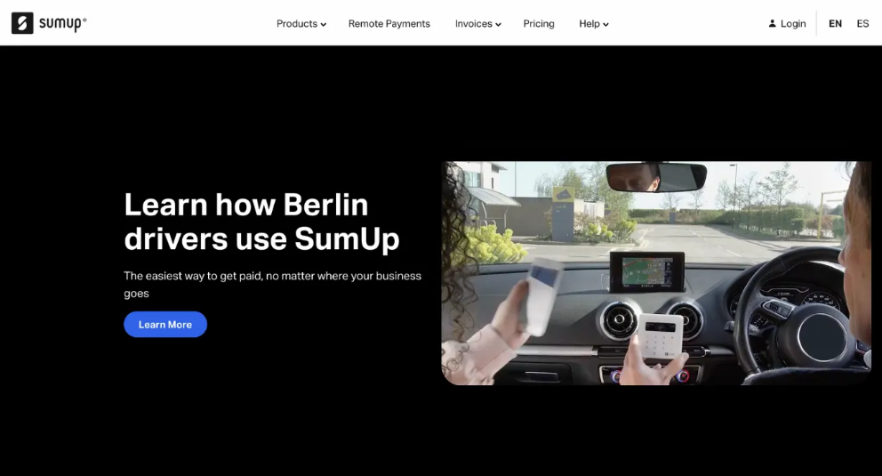 A personalized hero section that targets drivers in Berlin.