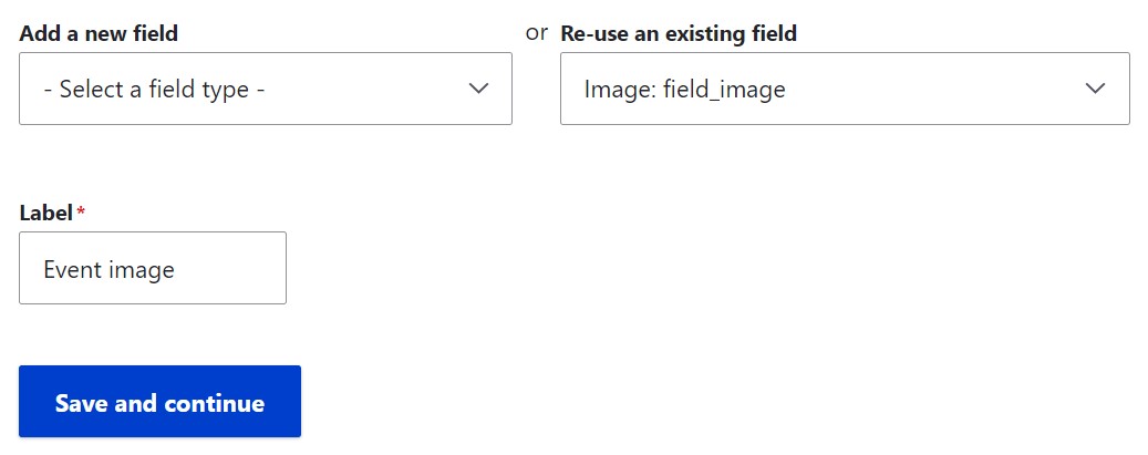 Providing the field label when re-using an existing field in the old UI.