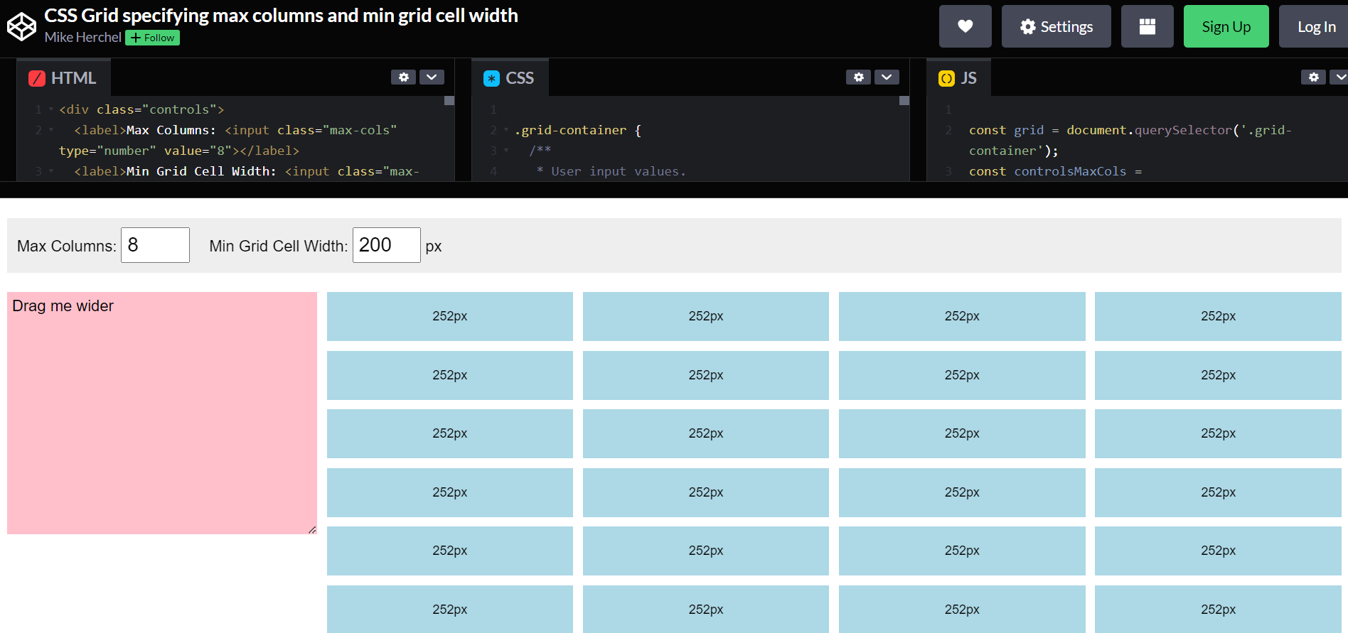 A responsive grid.