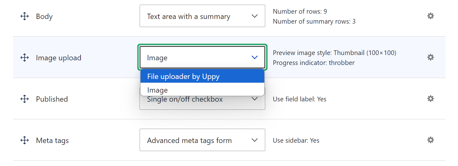 Selecting the “File uploader by Uppy” widget