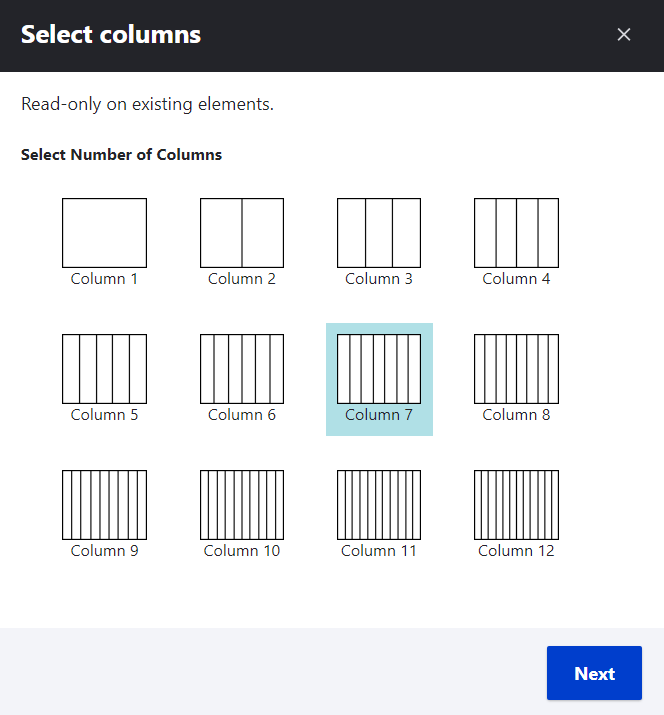 Selecting the number of columns for a grid.