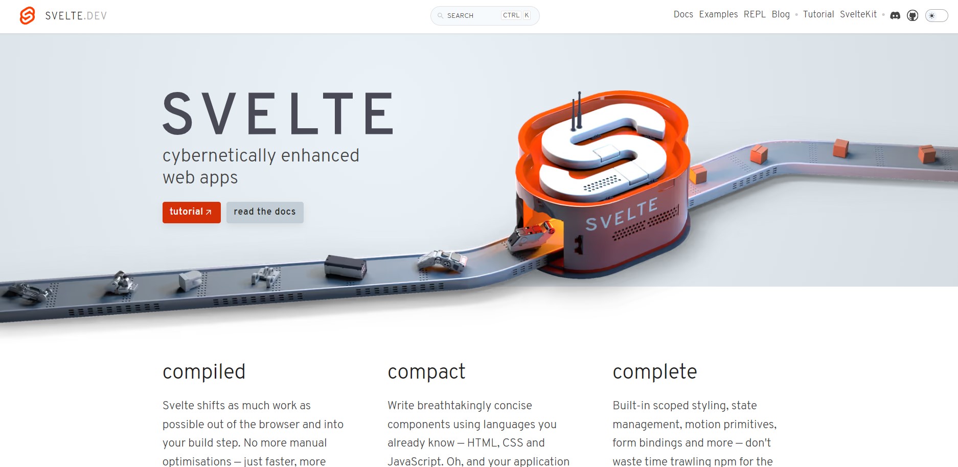 Svelte JS framework.