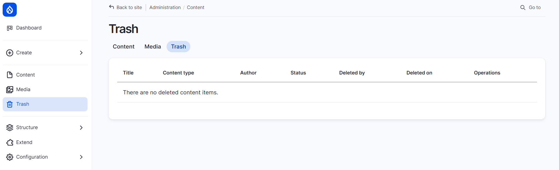 Trash folder in Drupal CMS