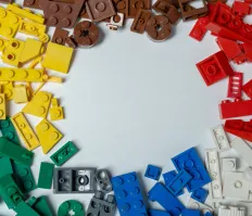 Lego blocks sorted by colour