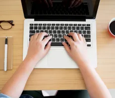 Person working on laptop