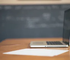 A laptop on the desk