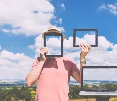 Tablet in the clouds