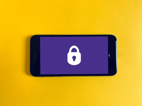 mobile phone with lock icon