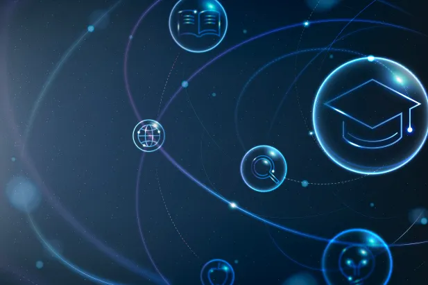 Graduation cap and web icons