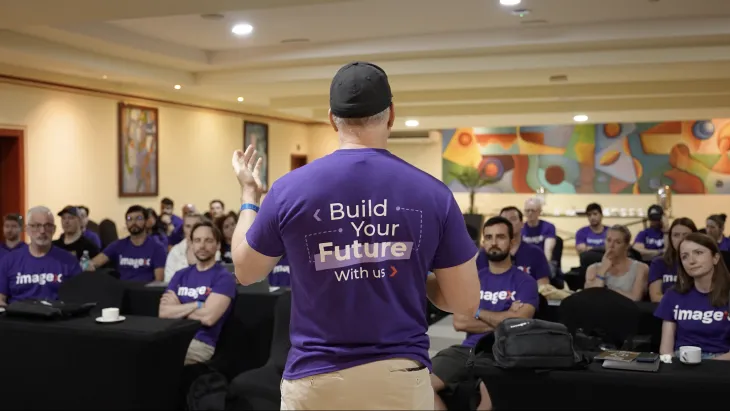 CEO addressing employees