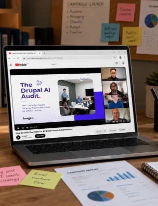 SEJ recording mock up on marketers desk