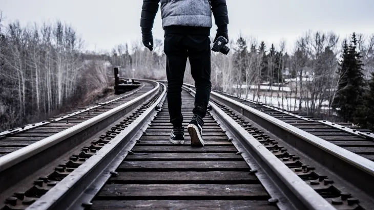 walking in a railway