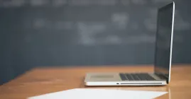 A laptop on the desk