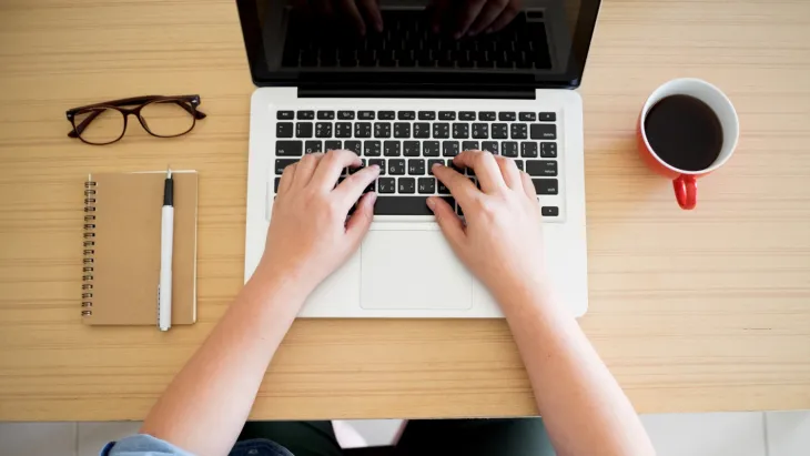 Person working on laptop